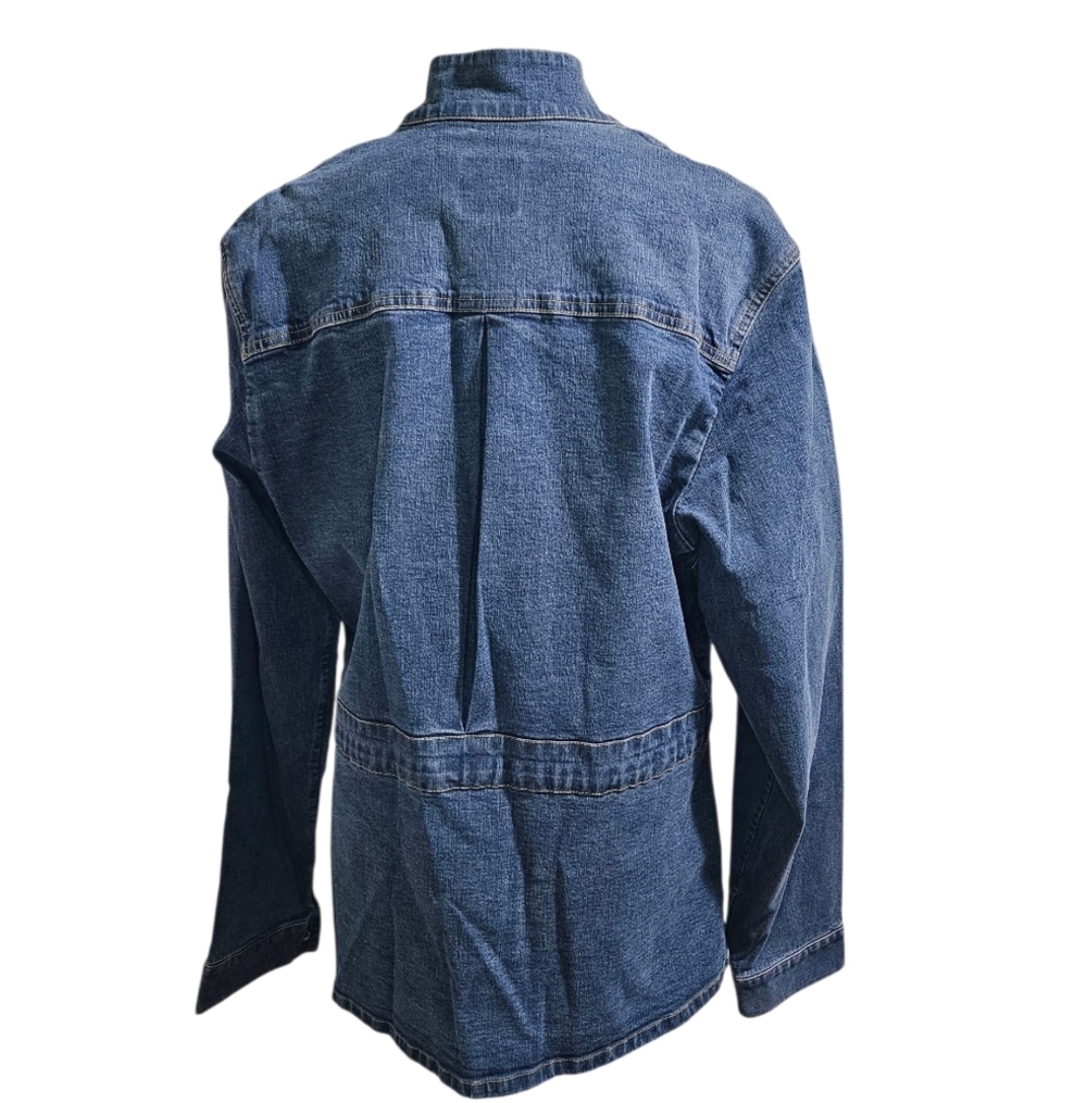 Facconable Denim Utility Work Jacket Large - image 3